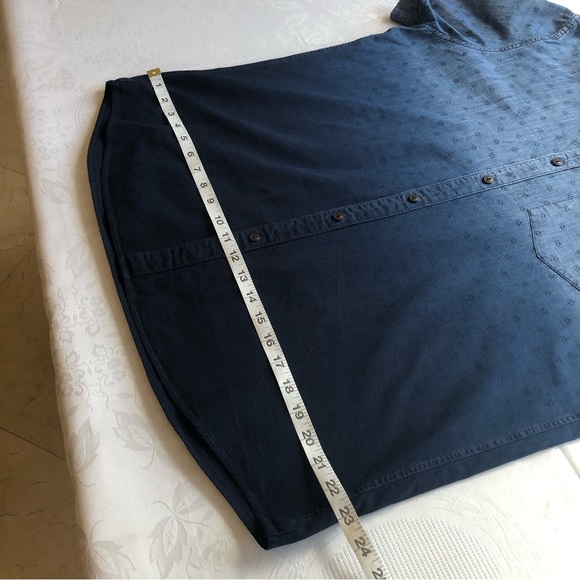 American Eagle Men’s Size L Short Sleeves Shirt Button-Up Blue Jeans Denim Top - Picture 8 of 14